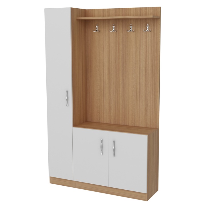 Předsíňová sestava NATUREL bílá/teak 1