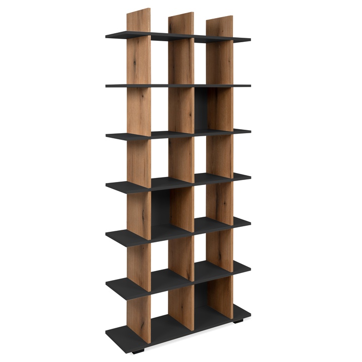 Regál NAVAS dub artisan/antracitová 1