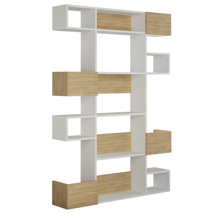 Regál NIHO bílá/dub 1