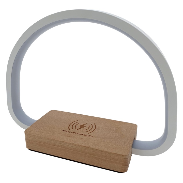 Sconto Stolní LED lampa NINA bílá/přírodní