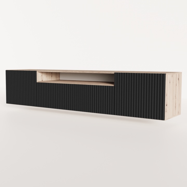 Závěsný TV stolek NONIE dub artisan/černá 1