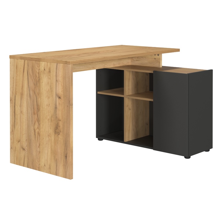 Sconto Psací stůl NORDA grafitová/dub