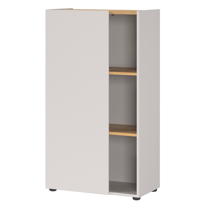 Sconto Regál NORDA kašmírová/dub, výška 110 cm