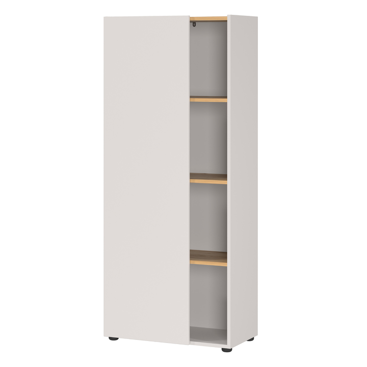 Sconto Regál NORDA kašmírová/dub, výška 145 cm