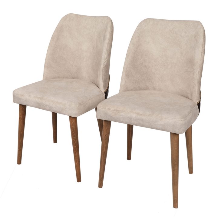 Sconto Jídelní židle NOVA krémová/ořech, set 2 ks