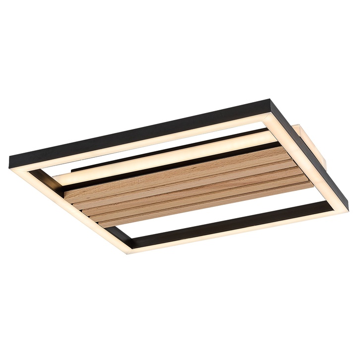Stropní svítidlo NOXELLE 3 dub/černá, šířka 32 cm 1