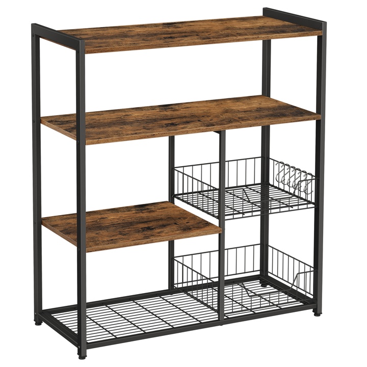 Sconto Kuchyňský regál NYKO IV černá/hnědá