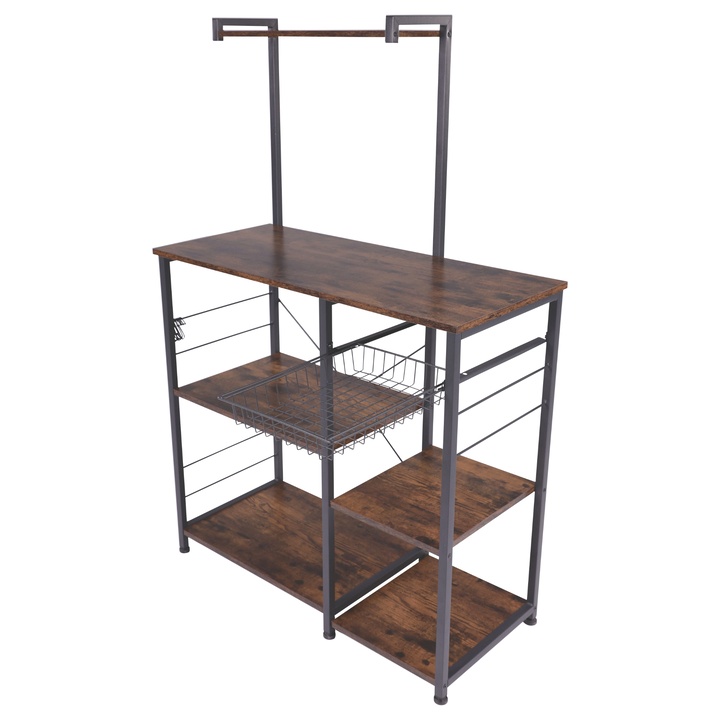 Sconto Kuchyňský regál NYKO černá/hnědá