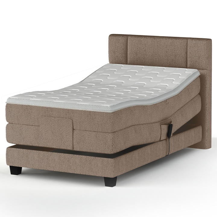 Sconto Polohovací postel boxspring NYSA 2 taupe, 120x200 cm