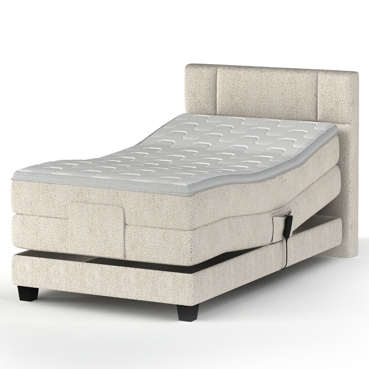 Sconto Polohovací postel boxspring NYSA 2 šedobéžová, 120x200 cm