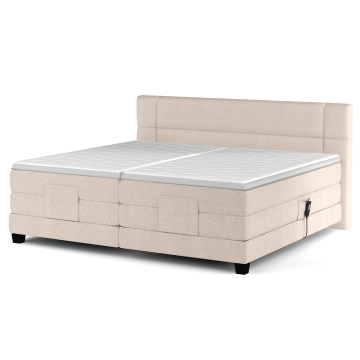 Sconto Polohovací postel boxspring NYSA světle béžová, 140x200 cm