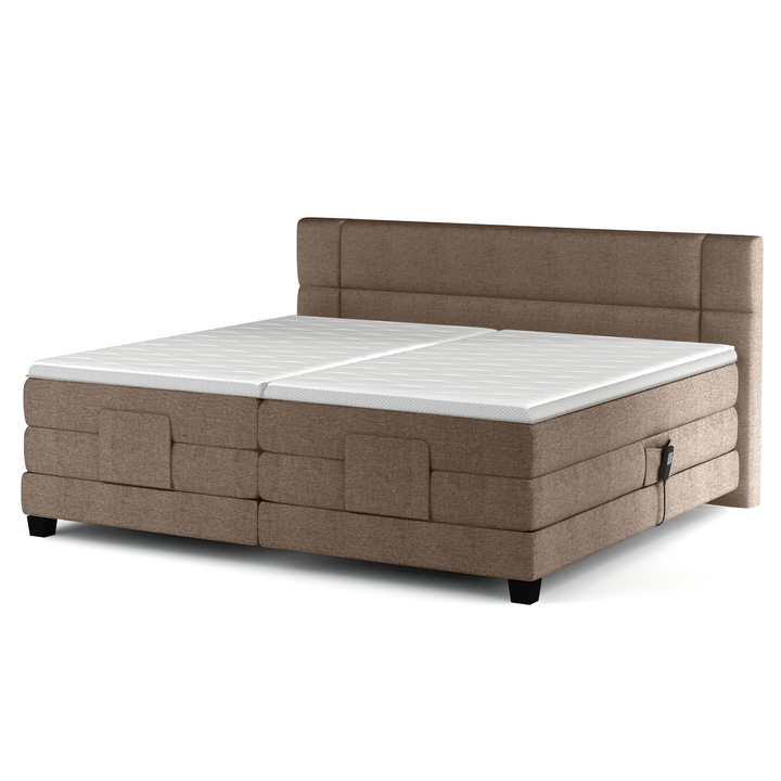 Sconto Polohovací postel boxspring NYSA taupe, 140x200 cm