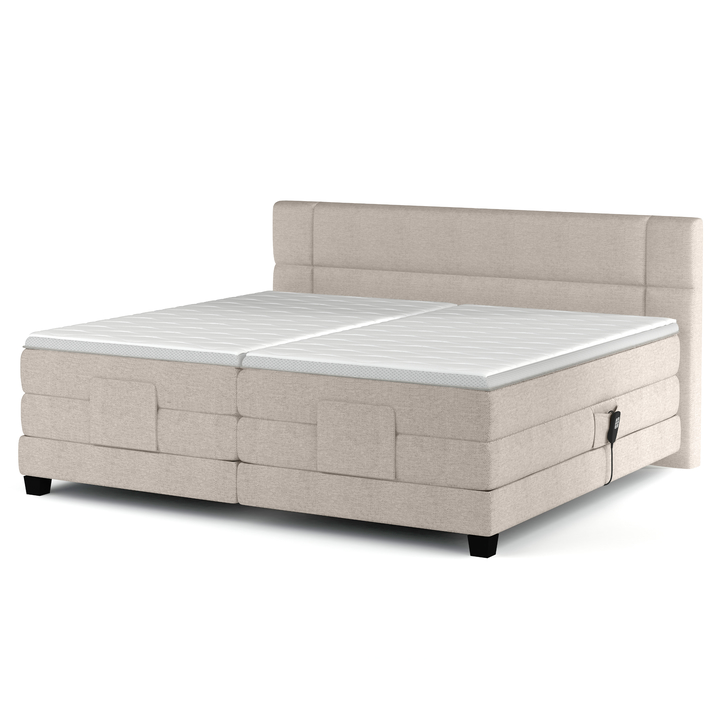 Sconto Polohovací postel boxspring NYSA šedobéžová, 140x200 cm