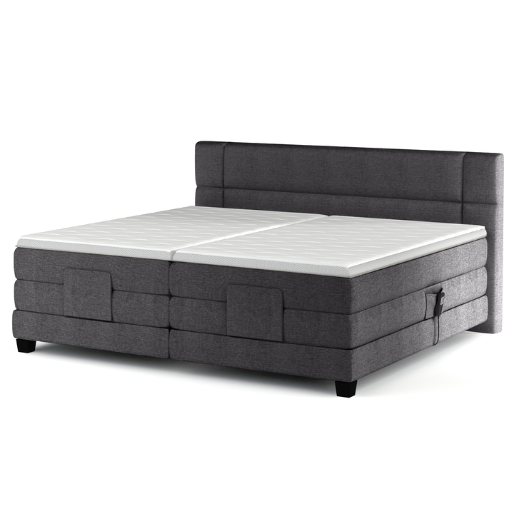Sconto Polohovací postel boxspring NYSA antracitová, 140x200 cm
