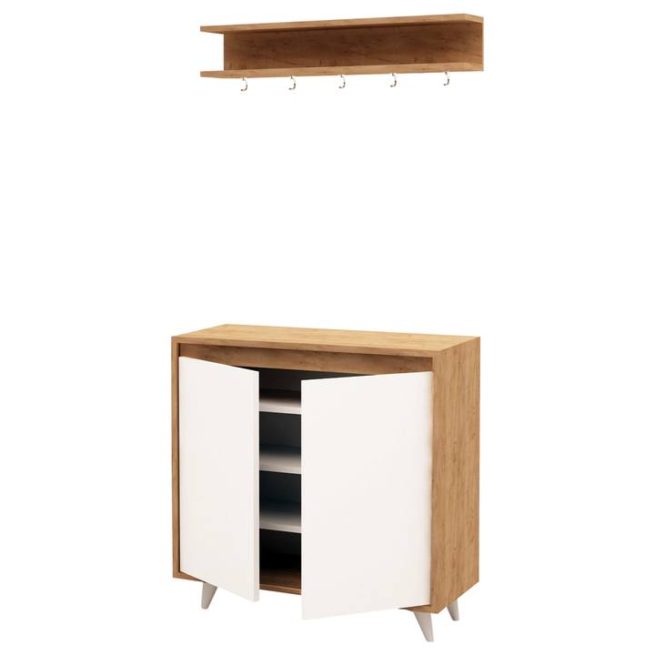 Sconto Předsíňová sestava OBSOYO bílá/dub