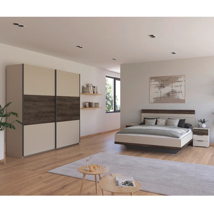 Sconto Ložnicová sestava  OJSA šampaň/dub atlantic tmavý, 160x200 cm