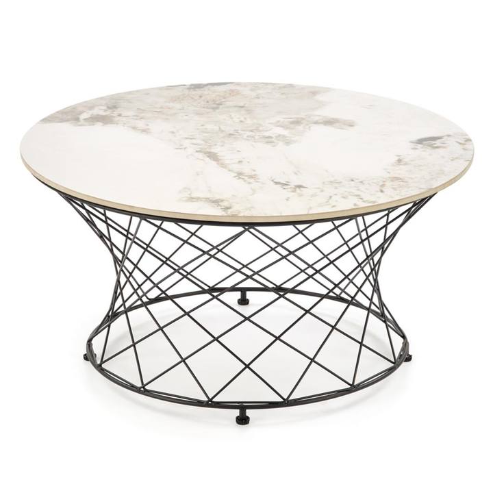 Sconto Konferenční stolek OLISSAO béžový mramor/černá