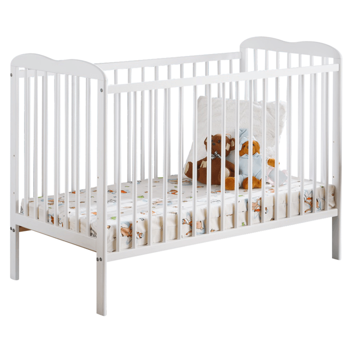 Sconto Dětská postýlka  OLO 2 bílá, 60x120 cm, s matrací