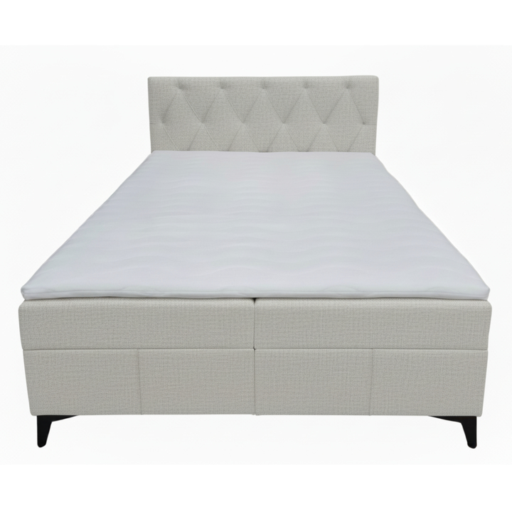 Sconto Postel s matrací a topperem OLTEA šedobéžová, 180x200 cm