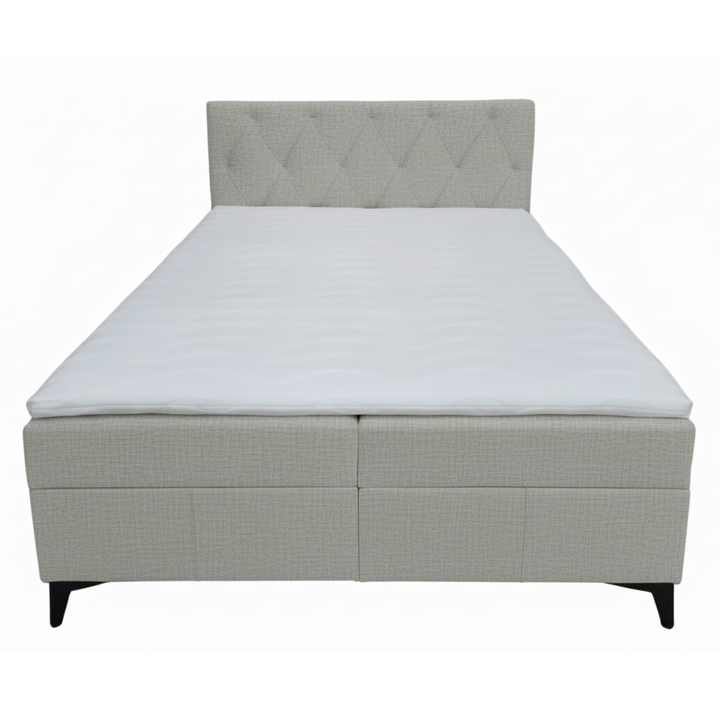 Sconto Postel s matrací a topperem OLTEA šedá, 140x200 cm