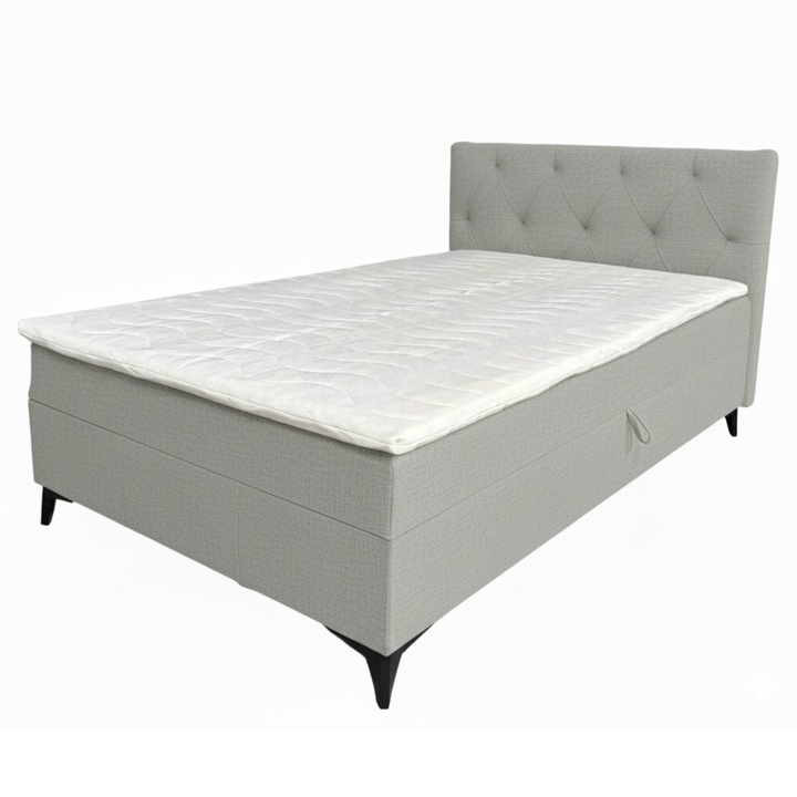 Sconto Postel s matrací a topperem OLTEA šedá, 120x200 cm