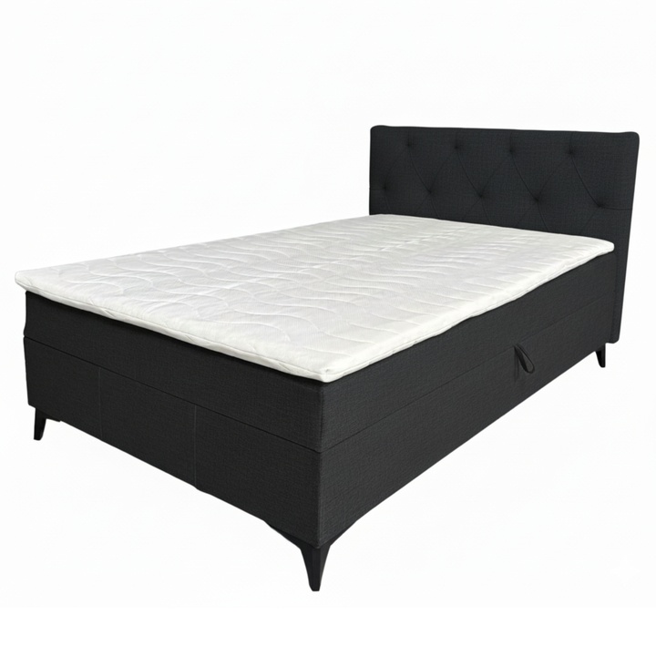 Sconto Postel s matrací a topperem OLTEA antracitová, 120x200 cm