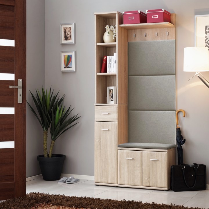 Předsíňová sestava OMARU 2 dub sonoma/béžová 1