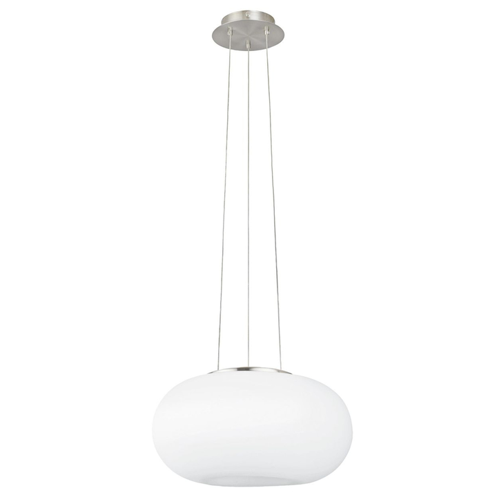 Sconto Závěsné svítidlo OPTICA opálové sklo/matný nikl, průměr 35 cm