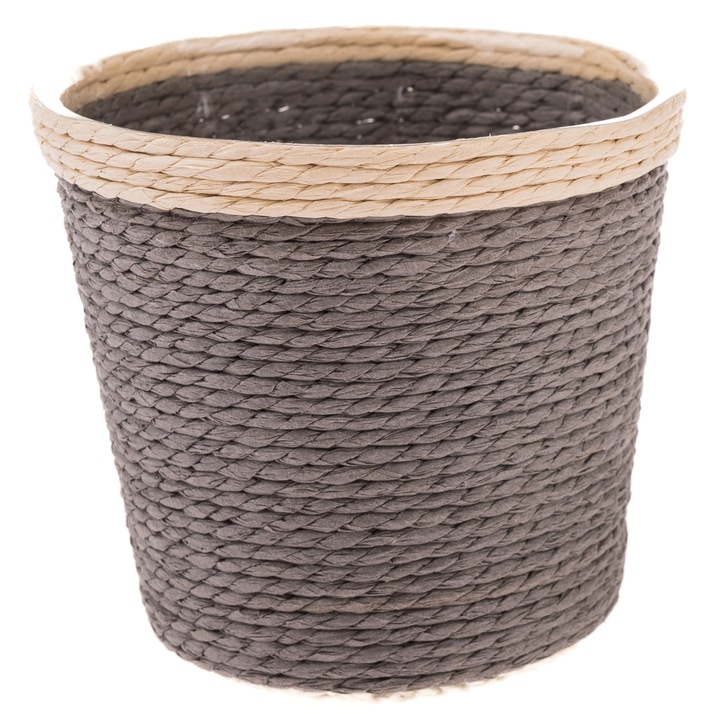Obal na květináč OSKAR šedá, průměr 14 cm 1