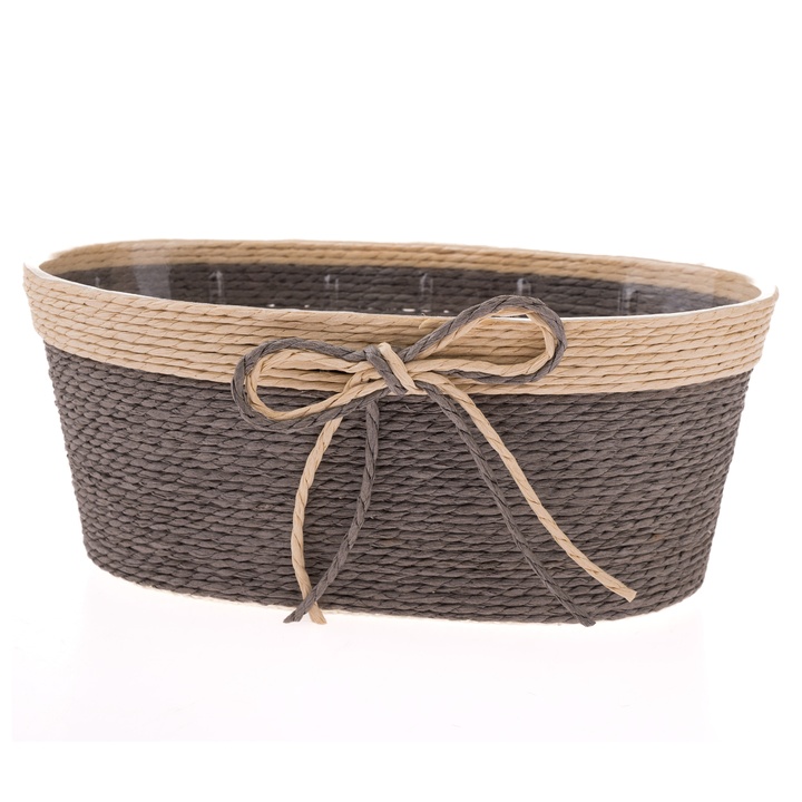 Obal na květináč OSKAR šedá, šířka 21 cm 1