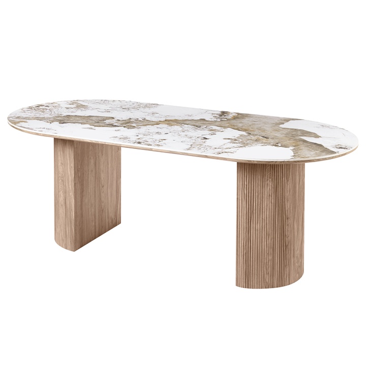 Jídelní stůl OTHINS III bílá/hnědá 1