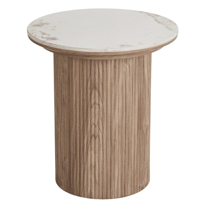 Přístavný stolek OTHINS bílá/hnědá 1