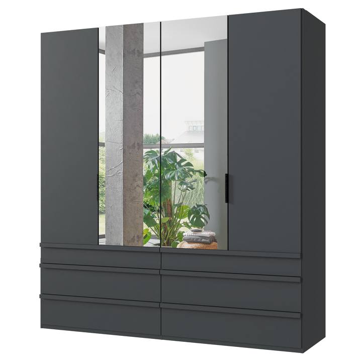 Sconto Šatní skříň OXLEY 1 grafitová/černá