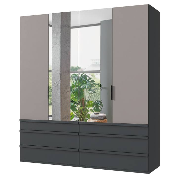 Sconto Šatní skříň OXLEY 1 grafitová/šedá
