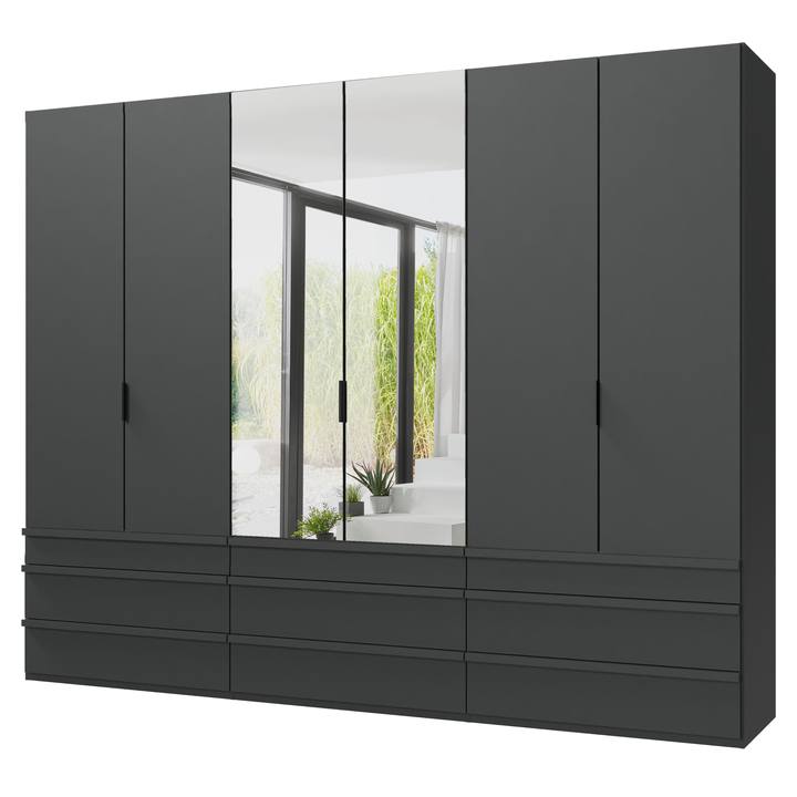 Sconto Šatní skříň OXLEY 2 grafitová/černá