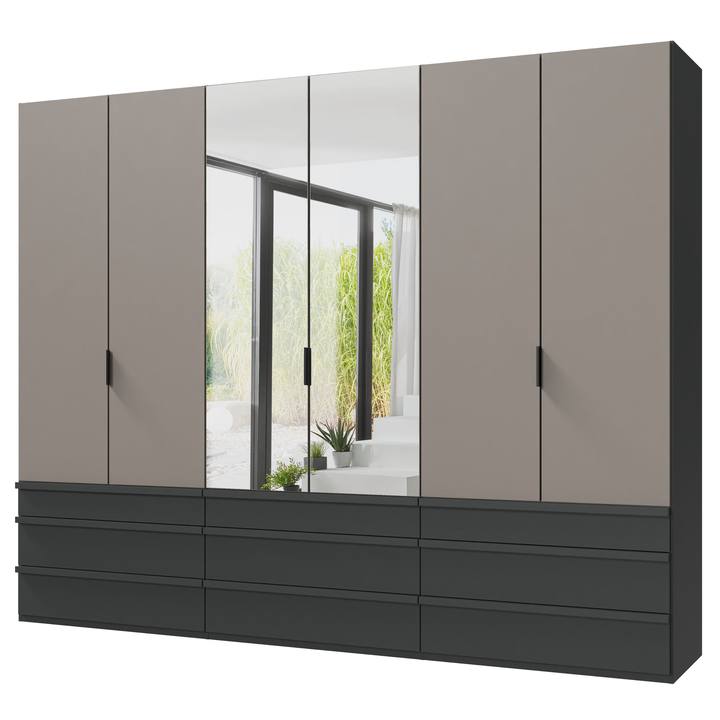Sconto Šatní skříň OXLEY 2 grafitová/šedá