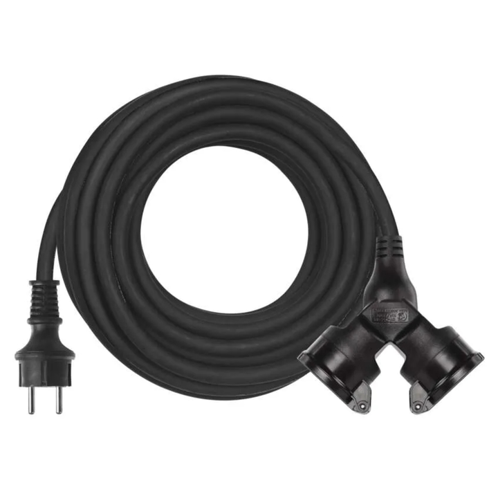 Prodlužovací spojka P0601 černá, 2 zásuvky, 10 m 1
