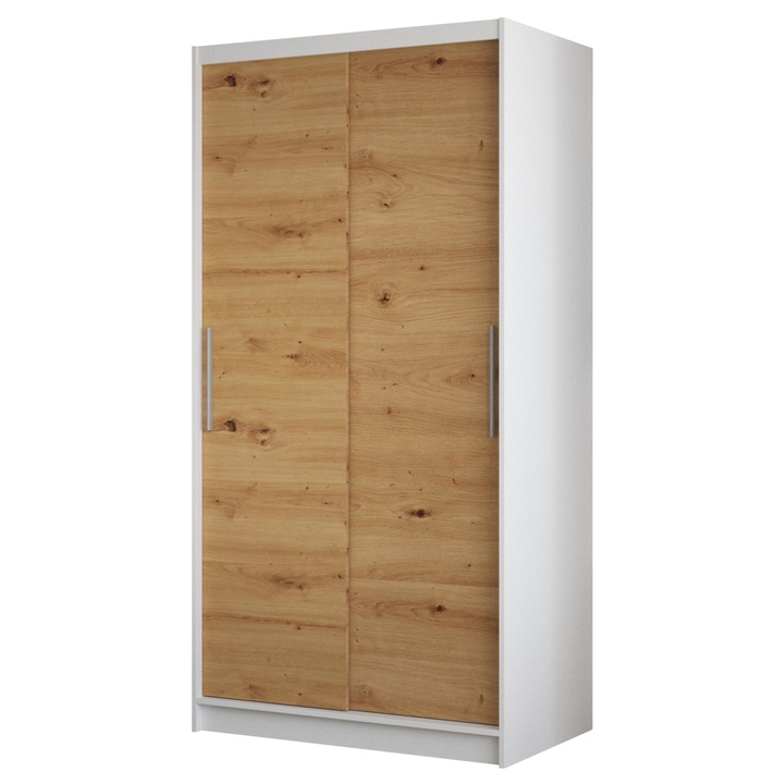 Sconto Šatní skříň PARISA bílá/dub artisan