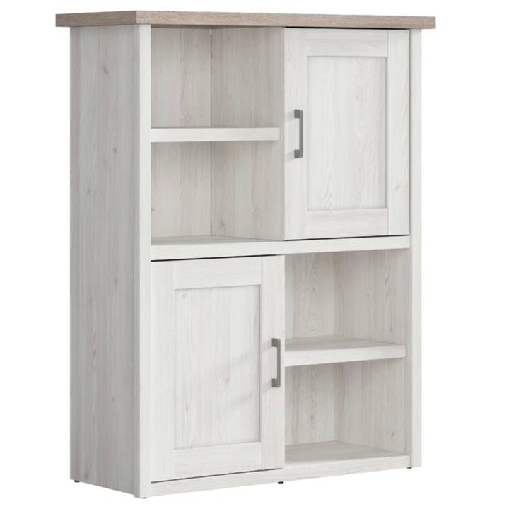 Komoda PARVATI pinie bílá/dub truffel, 2 dvířka 1