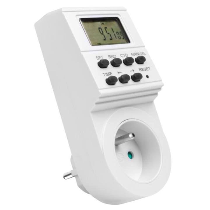 Spínací zásuvka digitální PC-ELE724-FR-00 bílá 1