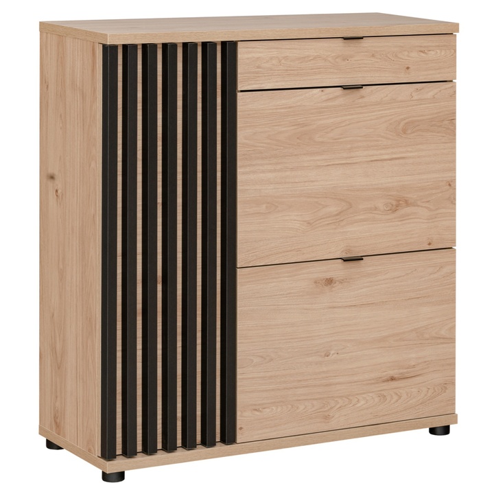 Sconto Botníková komoda PEDRO dub/černá