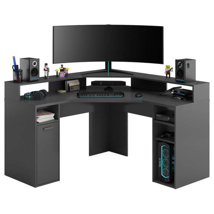 Sconto Herní stůl PHILIP antracitová