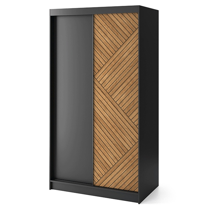 Sconto Šatní skříň PHYRAM I černá/dub caramel