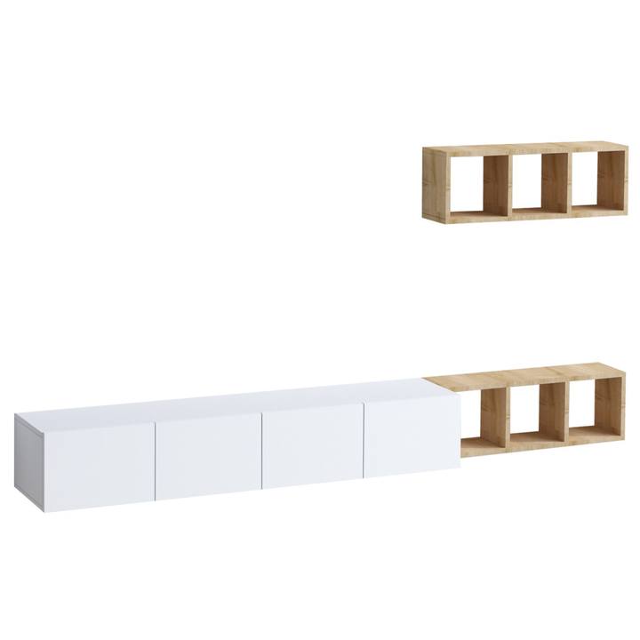 Obývací stěna PIA bílá/dub 1
