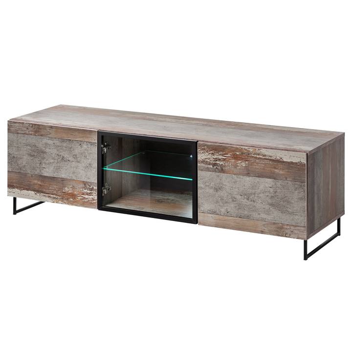 Sconto TV komoda PLONK staré dřevo/černá