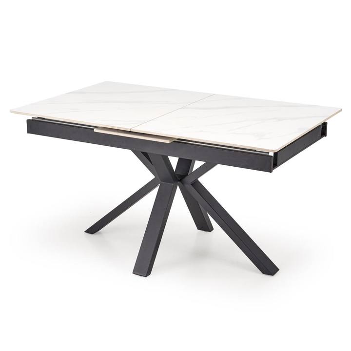 Sconto Jídelní stůl PLOTON bílý mramor/černá