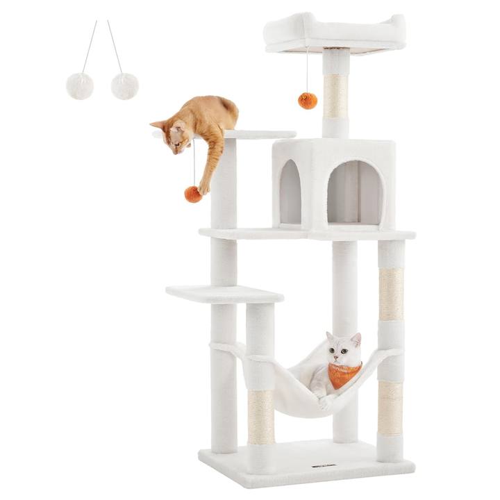 Kočičí škrabadlo PLUSH 2 bílá 1