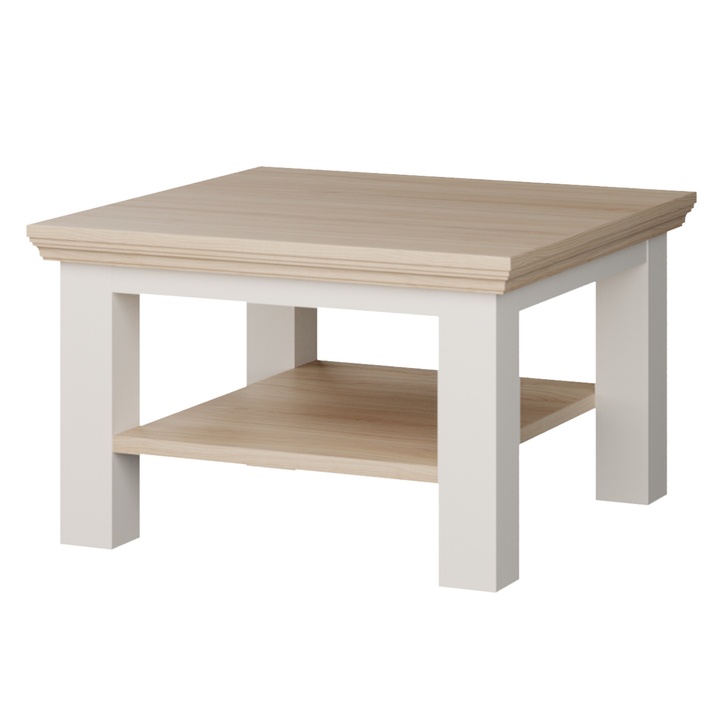 Konferenční stolek PONTYPOOL bílá/dub riva, šířka 70 cm 1