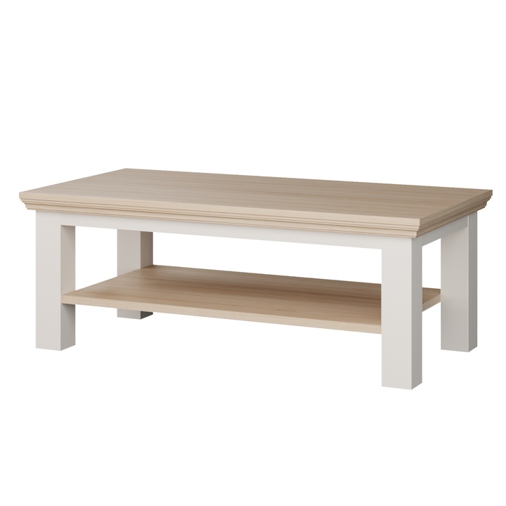 Konferenční stolek PONTYPOOL bílá/dub riva, šířka 116 cm 1