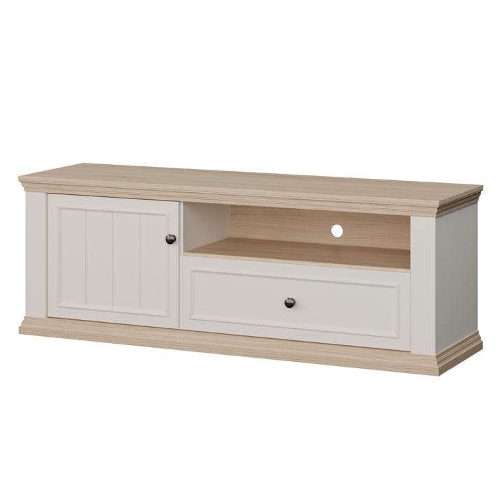 TV komoda PONTYPOOL bílá/dub riva, šířka 150 cm 1